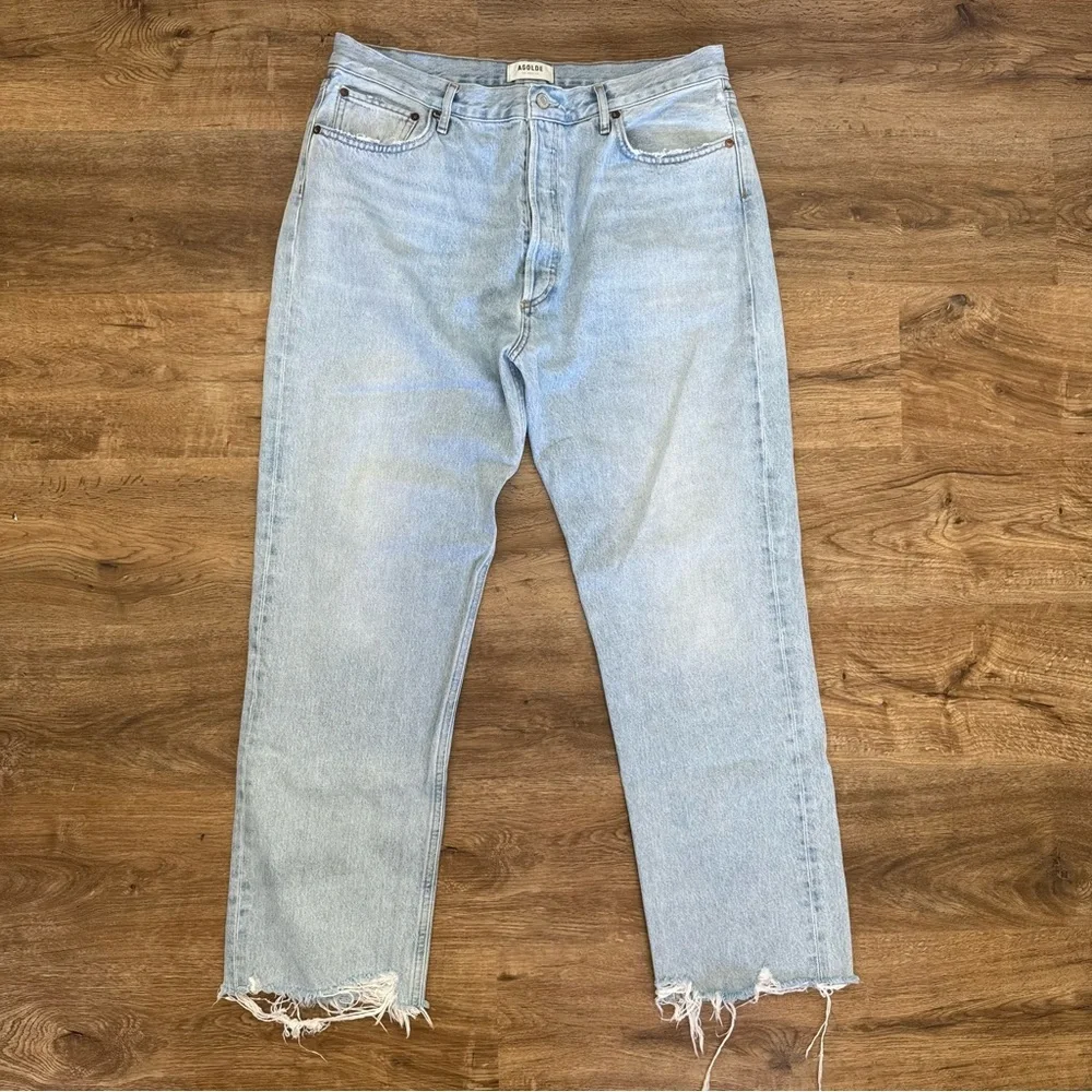 Agolde Premium 90's Pinch‎ Waist High Rise Straight Leg Jeans Light Wash Size 33